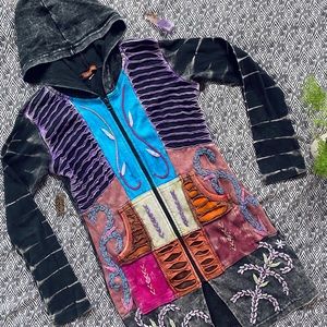 Long Patched Hoodie